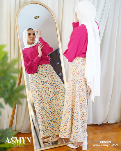 Pale-yellow Floral Skirt