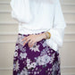 Purple Floral Satin Skirt