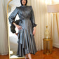 Dark-gray Metallic Satin Dress