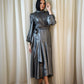 Dark-gray Metallic Satin Dress