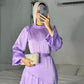 Lavender Satin Wrap Dress