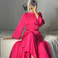 Pink Satin Wrap Dress