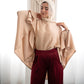 Beige Wide Satin Blouse