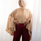 Beige Wide Satin Blouse