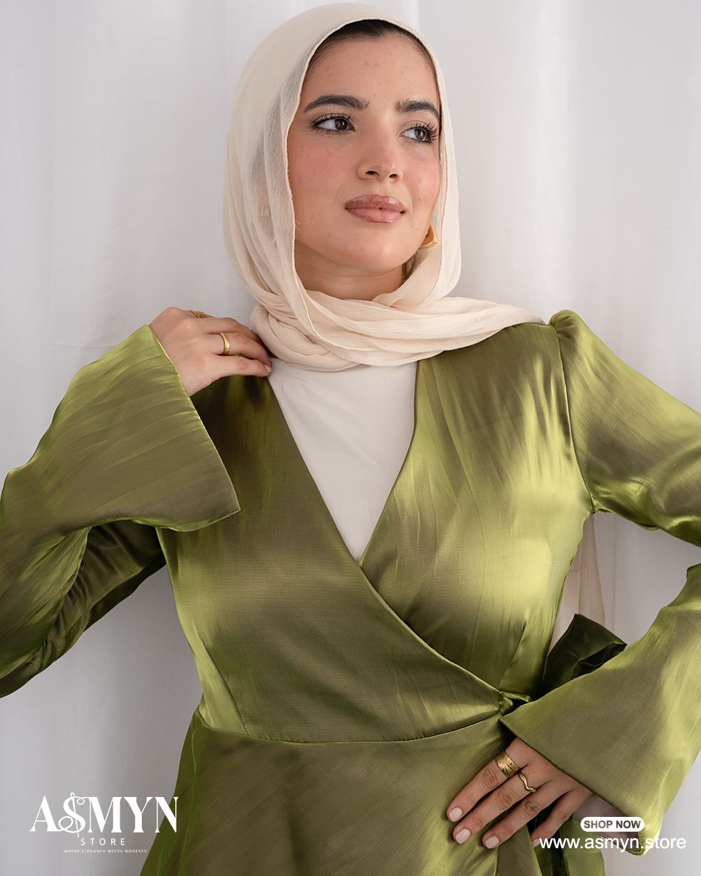 Kiwi Metallic Organza Wrap Blouse