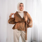 Gold Metallic Organza Wrap Blouse