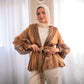 Gold Metallic Organza Wrap Blouse