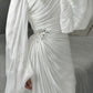 Off-white Draped Soiree Dress