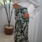 Forest Green Printed Satin Wrap Skirt