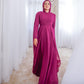 Magenta Chiffon Soiree Dress