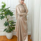 Gold Draped Soiree Dress