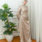 Gold Draped Soiree Dress