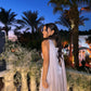 Silver Cup Soirèe Dress with Neck Wrap