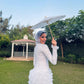 Silver Feather Mermaid Soiree Dress