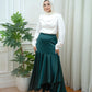 Forest Green Satin Skirt