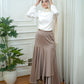 Beige Satin Skirt