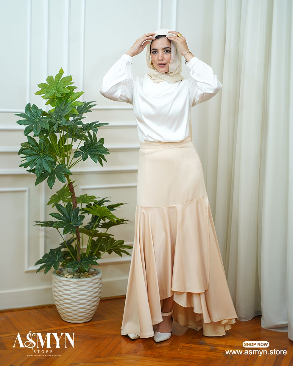 Creamy Satin Skirt