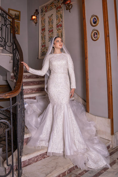 Sequinned Mermaid Wedding Dress