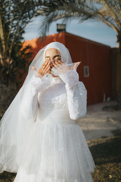 Vintage Lace Layered Wedding Dress