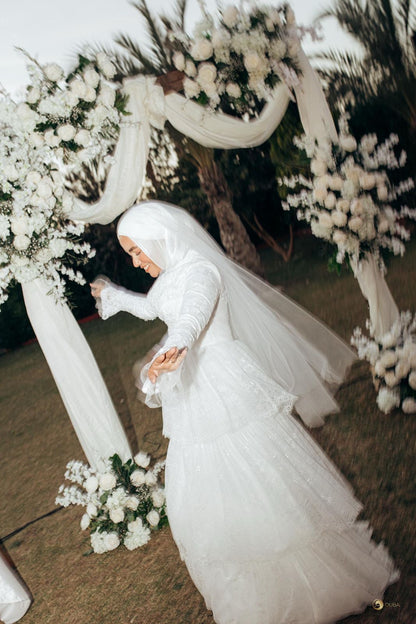 Vintage Lace Layered Wedding Dress