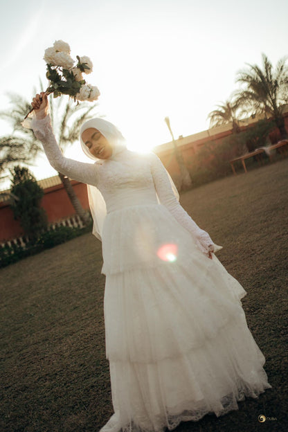 Vintage Lace Layered Wedding Dress