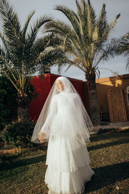 Vintage Lace Layered Wedding Dress