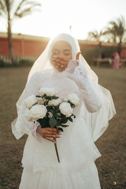 Vintage Lace Layered Wedding Dress