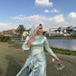 Mint Satin Soiree Dress