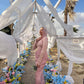 Rose Satin Soiree Dress