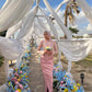 Rose Satin Soiree Dress