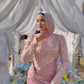 Rose Satin Soiree Dress