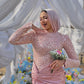 Rose Satin Soiree Dress