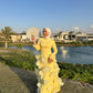 Yellow Satin Soiree Dress