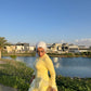 Yellow Satin Soiree Dress