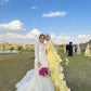 Yellow Satin Soiree Dress