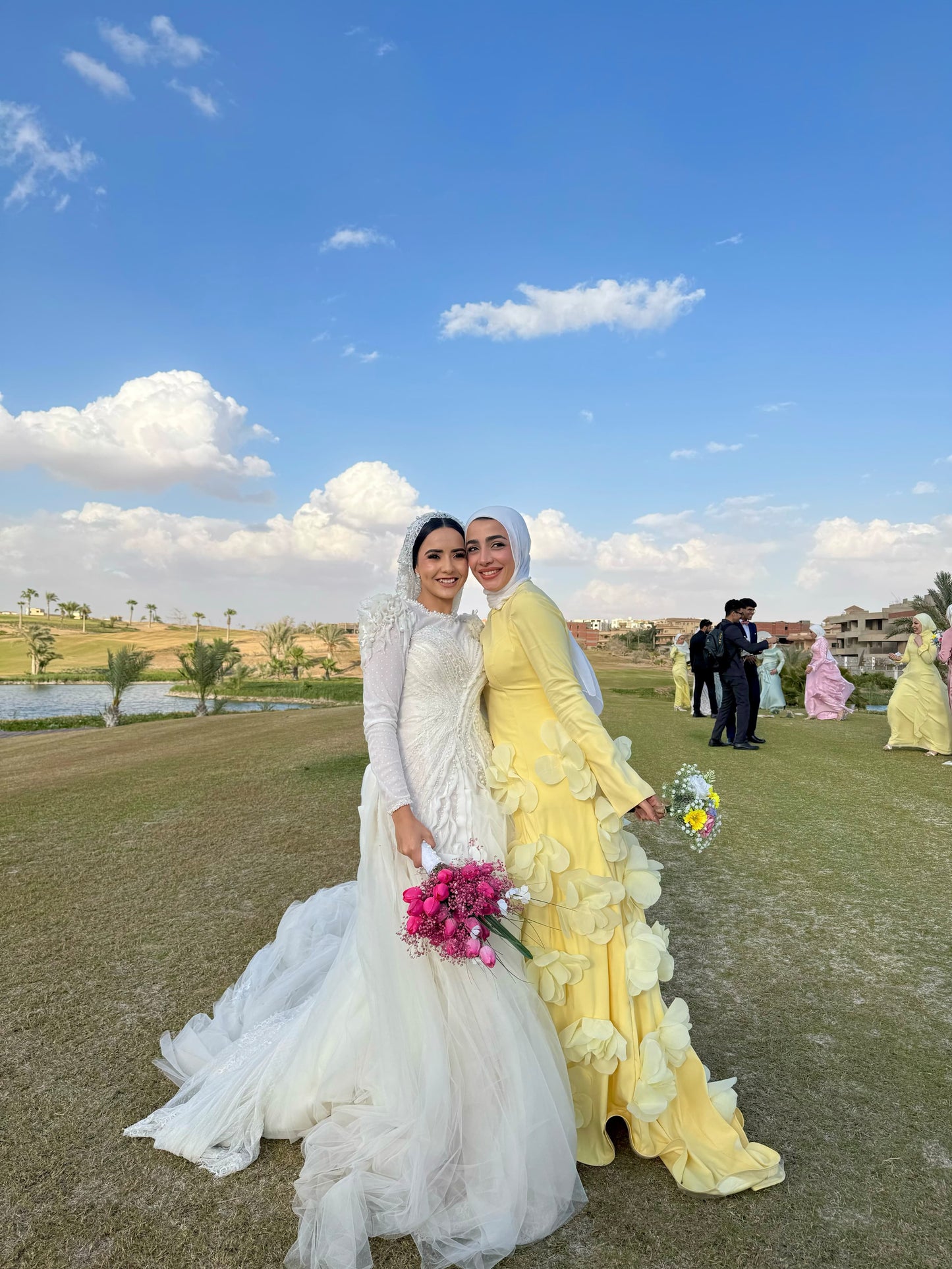 Yellow Satin Soiree Dress