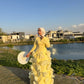 Yellow Satin Soiree Dress