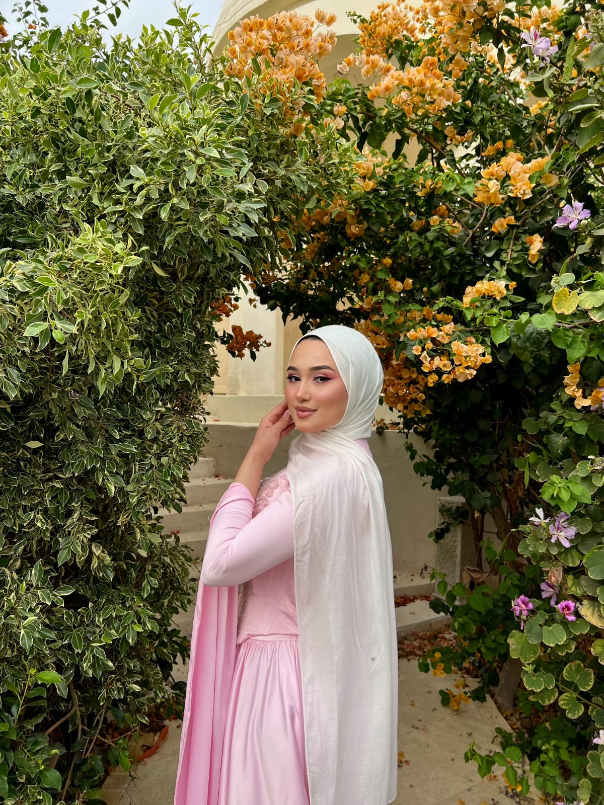 Baby Pink Satin Soiree Dress