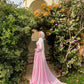 Baby Pink Satin Soiree Dress