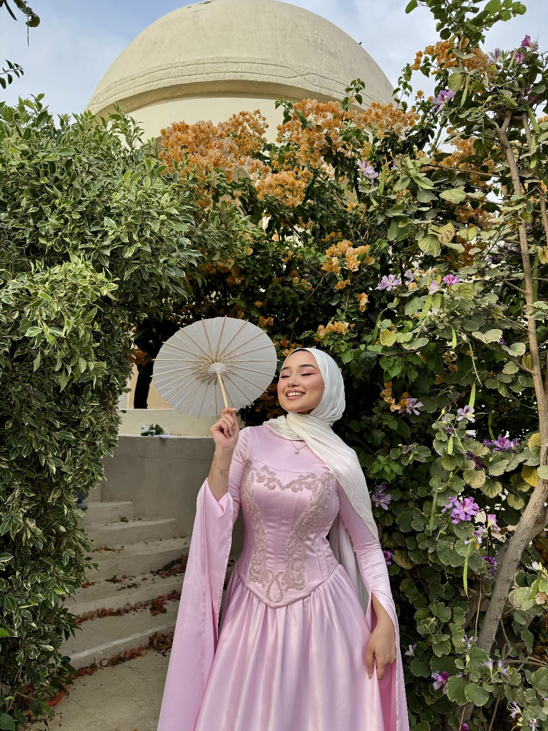 Baby Pink Satin Soiree Dress