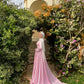 Baby Pink Satin Soiree Dress