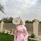 Baby Pink Satin Soiree Dress