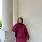 Burgandy Satin Dress Set
