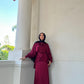 Burgandy Satin Dress Set