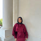 Burgandy Satin Dress Set