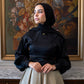 Black Collar Soiree Blouse