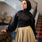 Black Collar Soiree Blouse
