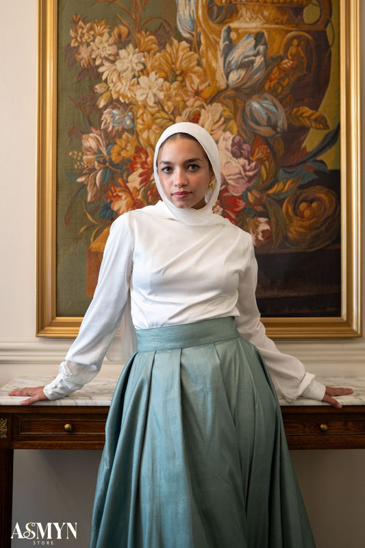 Off-white Satin Soiree Blouse