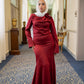 Red Satin Mermaid Soiree Skirt