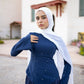 Navy-blue Corset Soiree Dress Set